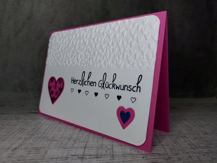 Grußkarte Glückwunschkarte Herzen handgemacht